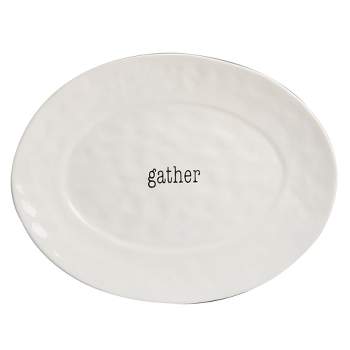 Certified International It's Just Words Oval Ceramic Serving Platter 12" x 16" - White