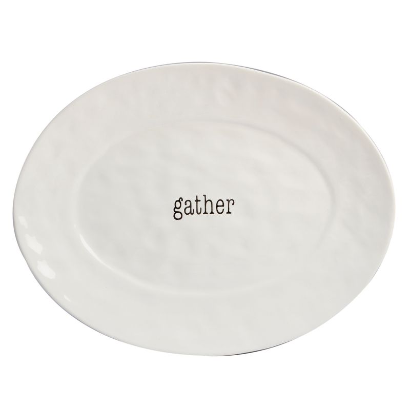 Certified International It's Just Words Oval Ceramic Serving Platter 12" x 16" - White, 1 of 3