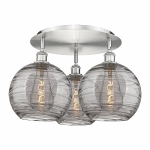 Athens Deco Swirl - 3 Light Flush Mount In Industrial Style-12.63 Inches Tall and 21.75 Inches Wide - 1 of 1