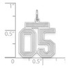 Black Bow Jewelry Sterling Silver, Jersey Collection, Medium Number 05 Pendant - 4 of 4