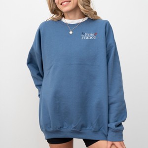 Simply Sage Market Embroidered Paris France Stars Sweatshirt - 1 of 4