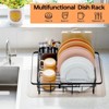 LunaLulinlk Dish Drying Rack , Expandable Metal Dish Rack, Rustproof Dish Drainer for Kitchen Counter, Black - 4 of 4