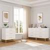 3 Drawer Dresser Wooden Bedside Storage Bedroom Triple Dresser Bedside Dresser for Storage Modern Dresser - 2 of 4