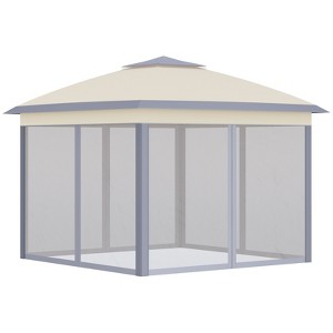 VisioGear 11'*11' Pop Up Canopy Tent with Netting and Carry Bag, Instant Gazebo Sun Shelter for Parties, Patio, Beige, 130"*130"*113.5" - 1 of 4