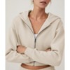 Women Fleece Full Zip Up Cropped Hoodie Sweatshirt 90s Long Sleeve Drawstring Hooded Crop Jacket Top with Pockets - 4 of 4