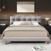 NicBex Full/Queen/King Upholstered Bed Frame with Cookie-Shaped Headboard,Platform Bed Frame with Wood Slats Support,Noise-Free,Easy Assembly,Gray - 2 of 4
