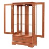 ORRD 2-Door 1-Drawer Dark Oak Curio Display Cabinet – Lighted (Bulb Included), Adjustable Glass Shelves - 3 of 4