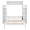PAGED Modern Wooden Murphy Bed, Queen Size Bed Frame with 10 Shelves and LED Light, Platform Bed for Small Room, Space-Saving - 3 of 4