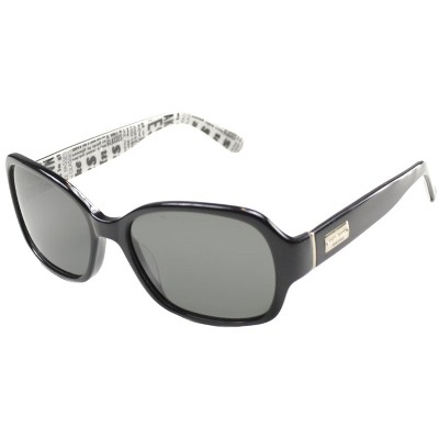 Kate Spade  W08P Womens Rectangle Polarized Sunglasses Black 54mm