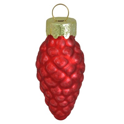 Northlight 56ct Matte Red Glass Pinecone Christmas Ornaments 1.75" (45mm)