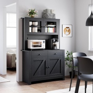 Kitchen Pantry Cabinet with Microwave Stand, Hutch Cabinet with Buffet Cupboard and Adjustable Shelves, for Kitchen, Dining Room - 1 of 4