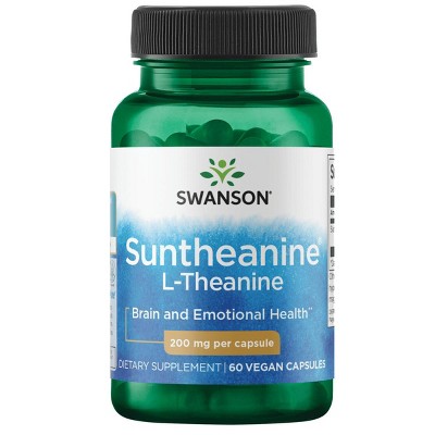 Swanson L-Theanine - Double Strength 200 mg 60 Veggie Capsules.