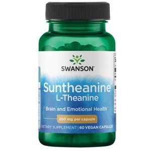 Swanson L-Theanine - Double Strength 200 mg 60 Veggie Capsules. - 1 of 2