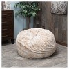 Rosella 3' Slacker Shag Faux Fur Bean Bag White/Beige - Christopher Knight Home - 2 of 4