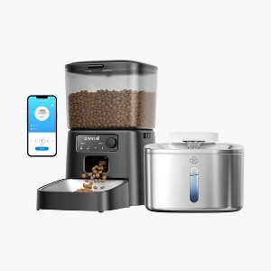 Oneisall Combo Set: 3.5L Cat Feeder with APP & 3.5L Cordless Water Fountain - 1 of 4