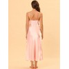 cheibear Women's Spaghetti Strap Nightdress Cami Satin Pajama Dress - 3 of 4