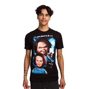Chucky I'm Your Friend To The End Men's Black Crew Neck Short Sleeve T-shirt - 1 of 4