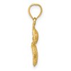 Black Bow Jewelry 14k Yellow Gold Small Satin & Diamond-Cut Sea Life Pendant, 16 x 23mm - 2 of 4