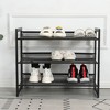 Gulches 29 in H x 24 in W Black Mesh Shoe Storage Cabinet 3-Tier Adjustable Freestanding Organizer with Non-slip Feet - 4 of 4
