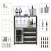 3-Tier Wine Bar Cabinet with Detachable Rack, Storage Buffet with Glass Holder & Mesh Door, for Kitchen Living Room Bar - 3 of 4