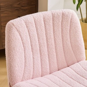 Karl Home |Dark Grey Teddy Velvet Adjustable Height Swivel Office Chair - 1 of 4