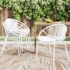 Set of 2 Patio Dining Chairs Stackable Chairs, Breathable Design, Simple Art Style, Metal Legs+Plastic Backrest -ModernLuxe - 2 of 4