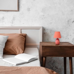 9.45" Petite Ceramic Oblong Bedside Table Desk Lamp with Matching Tapered Drum Shade - Creekwood Home - 1 of 4
