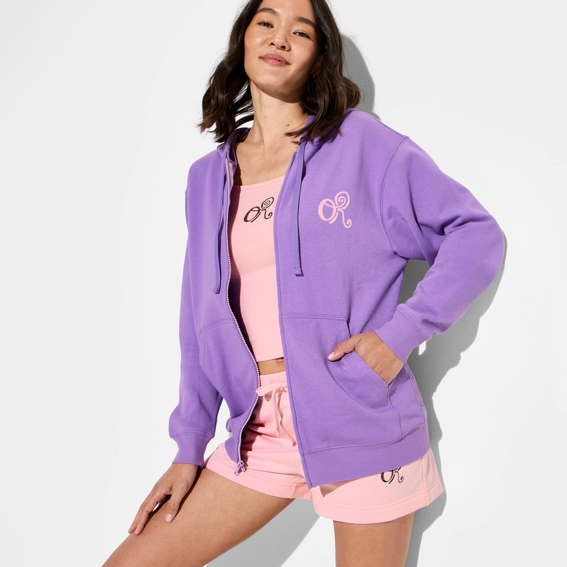 Women's Olivia Rodrigo Hooded Graphic Zip-Up Sweatshirt - Purple