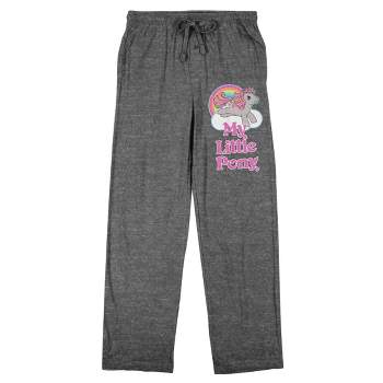 My Little Pony Retro Rainbow Cloud Logo Men's Heather Gray Sleep Pajama Pants