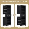 Rbied 20 in. W x 11.8 in. D x 72.5 in. H Black Wood Linen Cabinet Storage Cabinet with Adjustable Shelves - 4 of 4