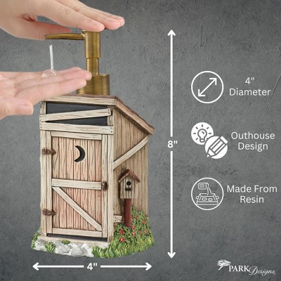 Rustic Beige Resin Outhouse Soap and Lotion Dispenser