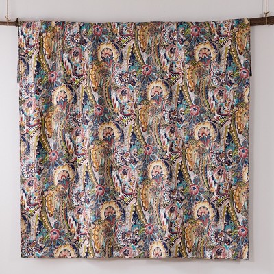 Navy Bohemian Reversible Cotton Full/Queen Quilt Set