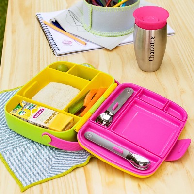 Multicolor Stainless Steel Bento Box with Utensils