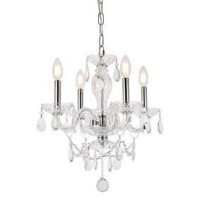 Elegant Lighting Princeton 4 light Chrome Pendant Clear Royal Cut Crystal - 1 of 4