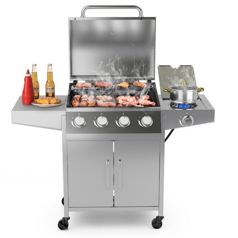 Captiva Designs Portable Tabletop Propane Grill with 2 Stainless Steel Burner