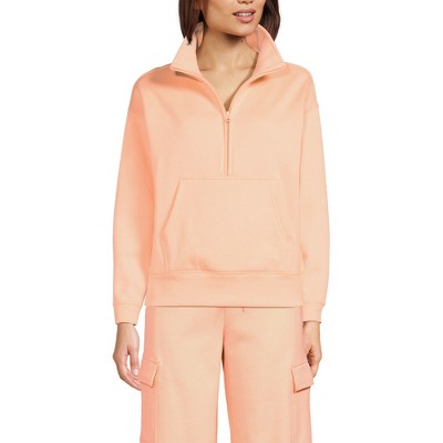 Lands' End Women's Serious Sweats Relaxed Long Sleeve Half Zip Sweatshirt