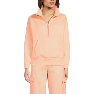 Lands' End Women's Serious Sweats Relaxed Long Sleeve Half Zip Sweatshirt - 1 of 3