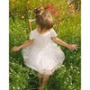 Deux par Deux Girl Bi-Material Dress with Glitter Hearts Skirt Snow White - 2 of 4