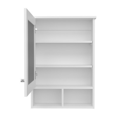GlasFlength Decorative Wall Mirrors Wall Art Bathroom Decor Cabinet Open Storage Cabinet Mirrors for Bathroom Wall, White, 6.6"*20.9"*29"