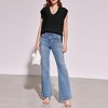 Women's V Neck Sweater Vest Oversized Cap Sleeve Casual Ribbed Split Hem Pullover Tank Tops Knitwear - 2 of 4