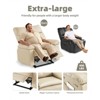 Oversized Wide Recliner Chair - Heat and Massage, PU Leather Large Manual Recliner for Adults, Comfort Lazy Chair with 1.5X Sponge Filling,Beige - 4 of 4