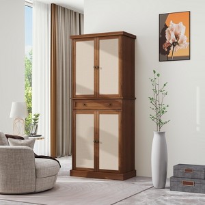 TIRAMISUBEST 4 Door Cabinet with 1 Drawer, with 4 Adjustable Inner Shelves, Storage Cabinet - 1 of 4