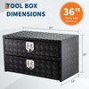 24" Aluminum Truck Tool Box w/Drawer, 2-Tier Organizer Design for Truck Bed Tools, Secure with Lock & Keys, Waterproof Underbody Toolbox for Pickup - 2 of 4