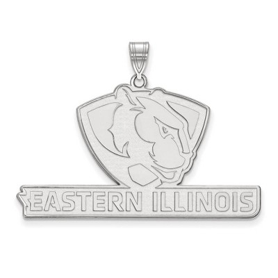 Black Bow Jewelry 10k White Gold Eastern Illinois Panthers NCAA Extra Large Pendant