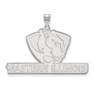 Black Bow Jewelry 10k White Gold Eastern Illinois Panthers NCAA Extra Large Pendant - 1 of 3