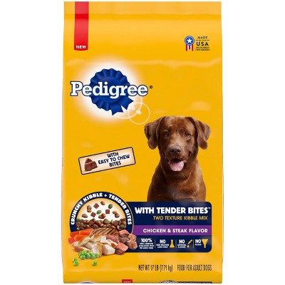 Pedigree with Tender Bites Chicken & Steak Flavor Adult Complete & Balanced Dry Dog Food - 17lbs