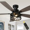 Bella Depot 52" Black Industrial Flush Caged Ceiling Fan with Light - 3 of 4
