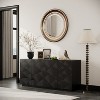 Vynxaria 59" Black Modern Sideboard Buffet Cabinet - 4-Door Accent Storage, Freestanding Anti-Dumping, for Kitchen/Living Room - 3 of 4