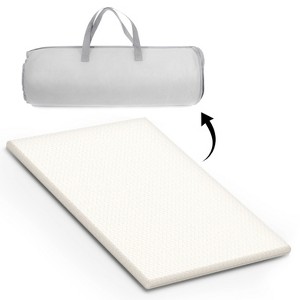 Pack and Play Mattress w/ Travel Carry Bag, Playard Mattress 38"x26" Pack N Play Mattress Topper Washable Waterproof Cover. Hypoallergenic 1.5" Thick - 1 of 4