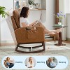 Modern Nursery Rocking Chair, Upholstered Rocking Chair with Footrest - 2 of 4